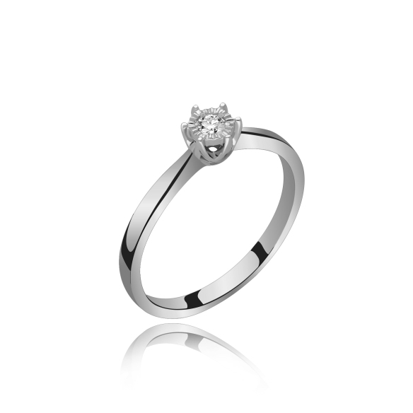 Pierścionek Złoty Z Brylantem 0,06ct RSDI348