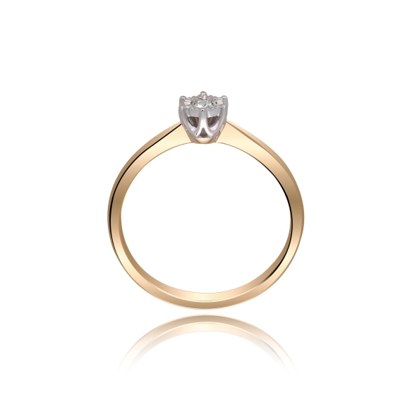 Pierścionek Złoty Z Brylantem 0,06ct RSDI348