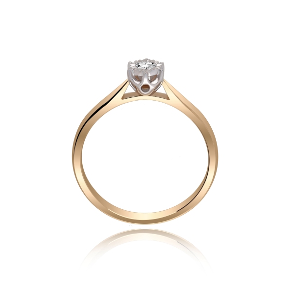 Pierścionek Złoty Z Brylantem 0,10ct RSDI4