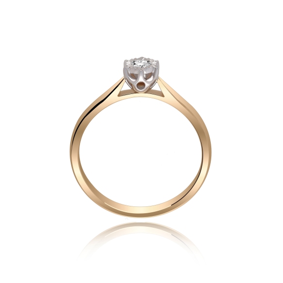 Pierścionek Złoty Z Brylantem 0,10ct RSDI4