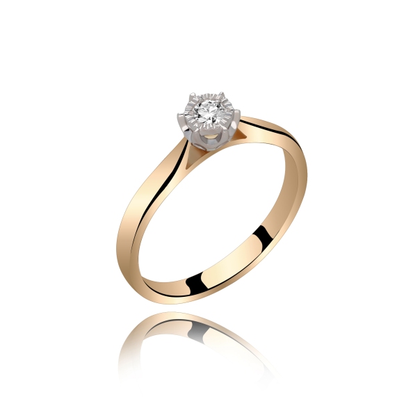 Pierścionek Złoty Z Brylantem 0,10ct RSDI4