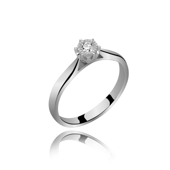 Pierścionek Złoty Z Brylantem 0,10ct RSDI4