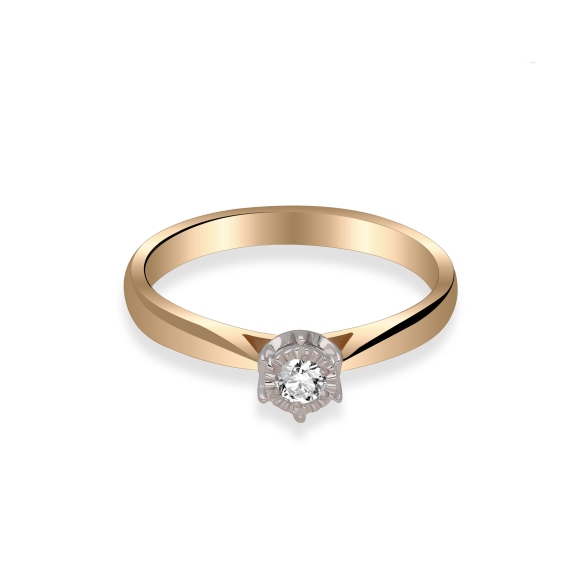 Pierścionek Złoty Z Brylantem 0,10ct RSDI4