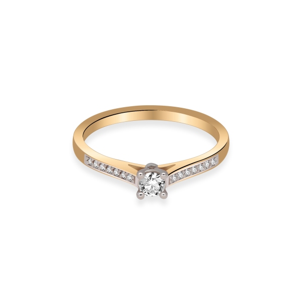 Złoty Pierścionek Z Brylantami 0,22 ct RS0388