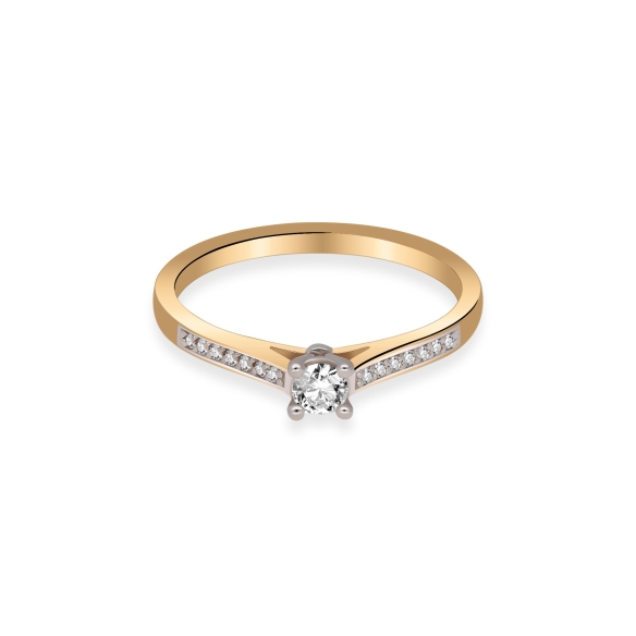 Złoty Pierścionek Z Brylantami 0,22 ct RS0388
