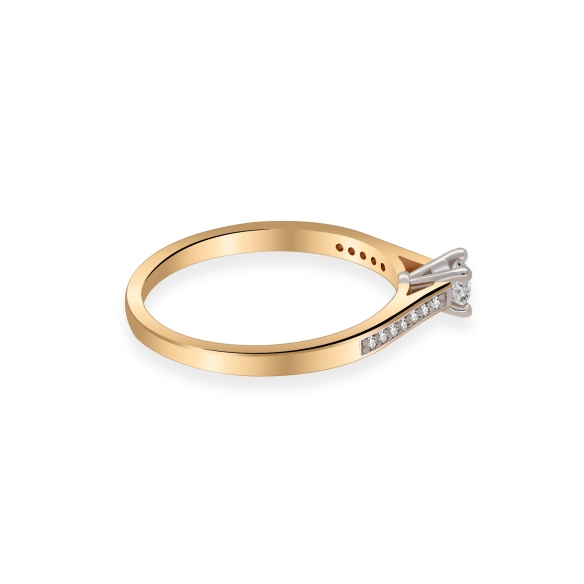 Złoty Pierścionek Z Brylantami 0,22 ct RS0388