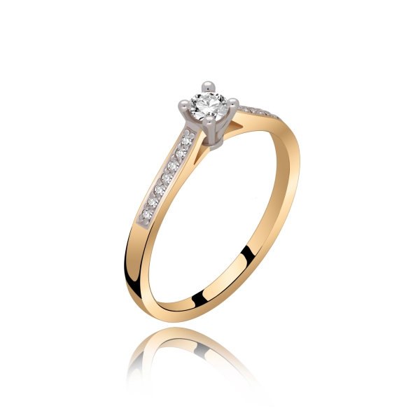 Złoty Pierścionek Z Brylantami 0,22 ct RS0388