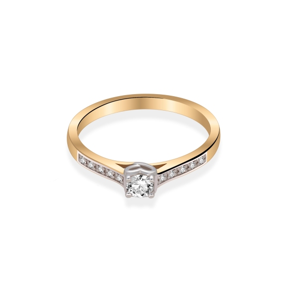 Złoty Pierścionek Z Brylantami 0,20 ct RS0459BIS