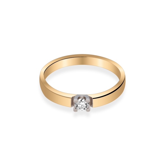 Pierścionek Zaręczynowy Z Brylantem 0,10 ct RS0461