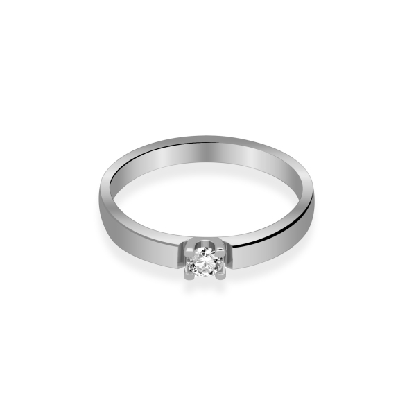 Pierścionek Zaręczynowy Z Brylantem 0,10 ct RS0461