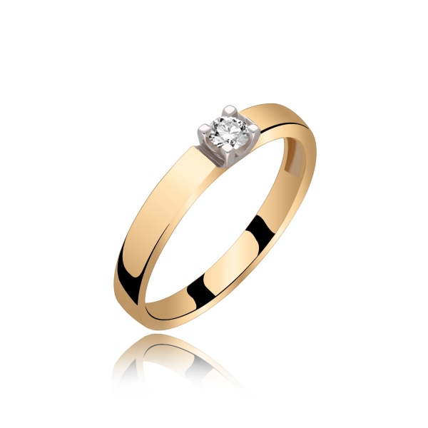 Pierścionek Zaręczynowy Z Brylantem 0,10 ct RS0461
