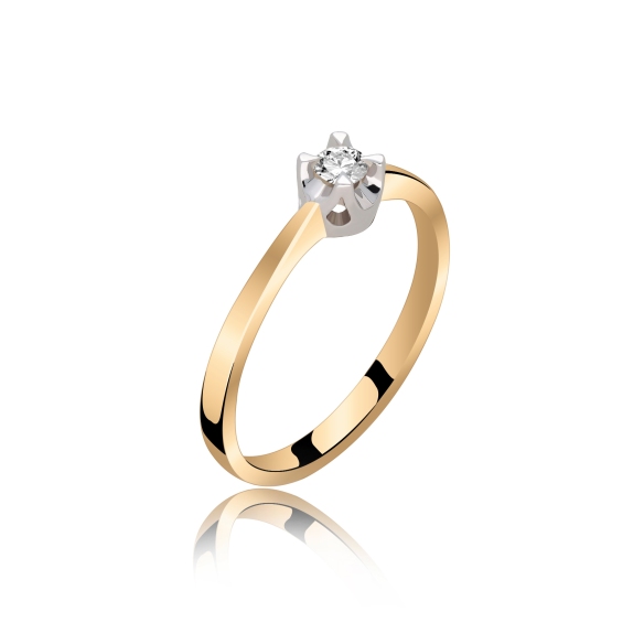 Pierścionek Zaręczynowy Z Brylantem 0,10 ct RS0207