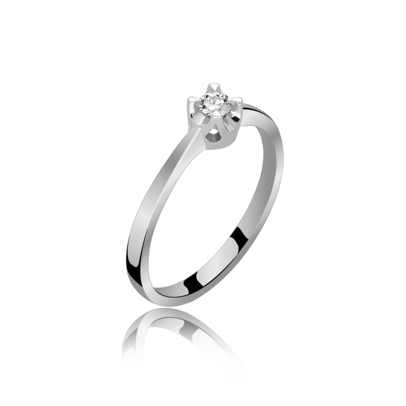 Pierścionek Zaręczynowy Z Brylantem 0,10 ct RS0207