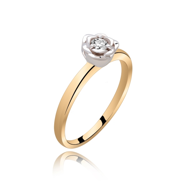Pierścionek Zaręczynowy Z Brylantem 0,10 ct RS0159