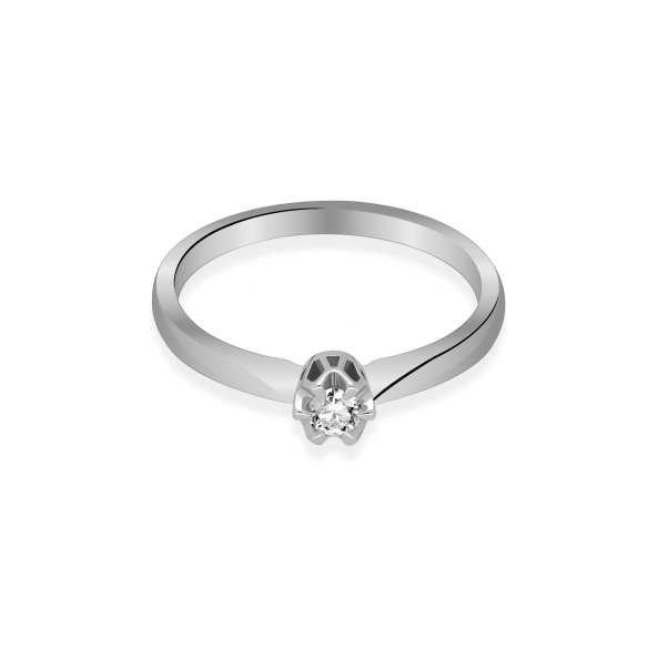 Pierścionek Zaręczynowy Z Brylantem 0,10 ct RS0488
