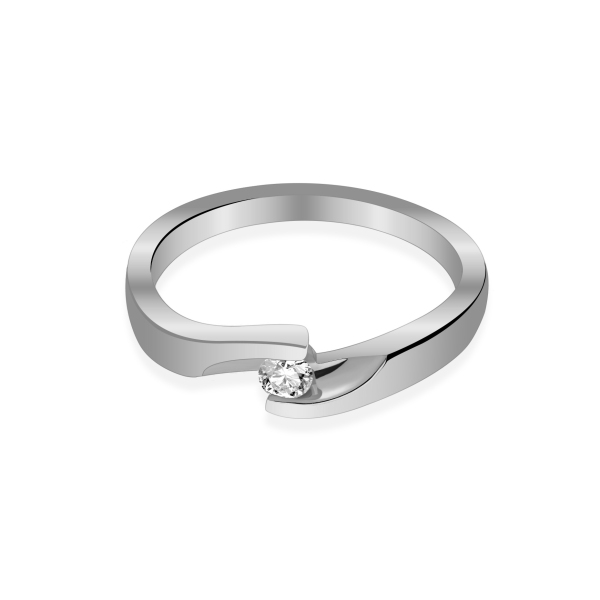 Złoty Pierścionek Z Brylantem 0,10 ct RS0034