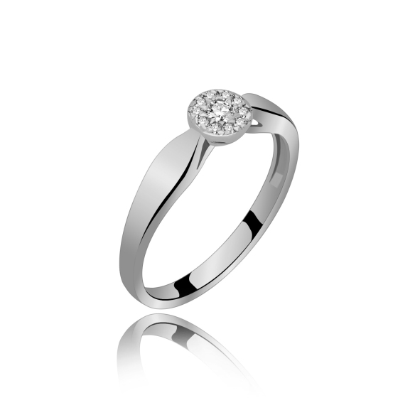 Złoty Pierścionek Z Brylantami 0,11 ct RS0217