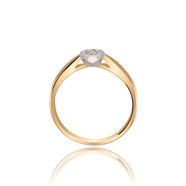 Złoty Pierścionek Z Brylantami 0,11 ct RS0217