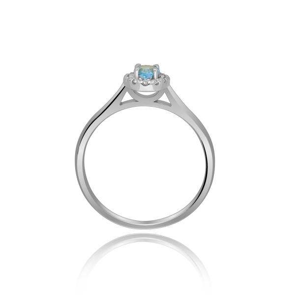 Złoty Pierścionek Z Topazem I Brylantami RS0369