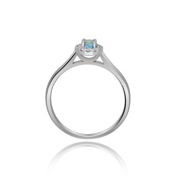 Złoty Pierścionek Z Topazem I Brylantami RS0369