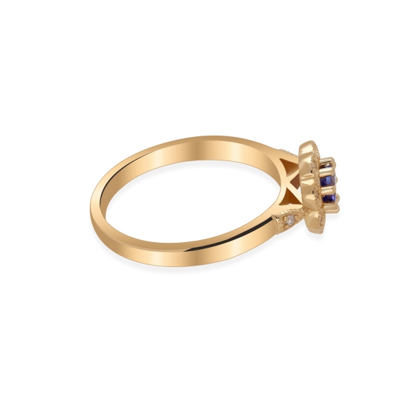 Złoty Pierścionek Z Tanzanitem I Brylantami RS0370