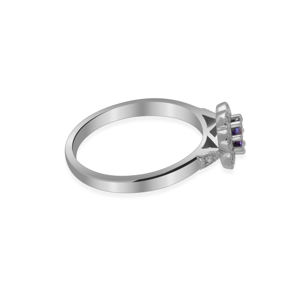 Złoty Pierścionek Z Tanzanitem I Brylantami RS0370