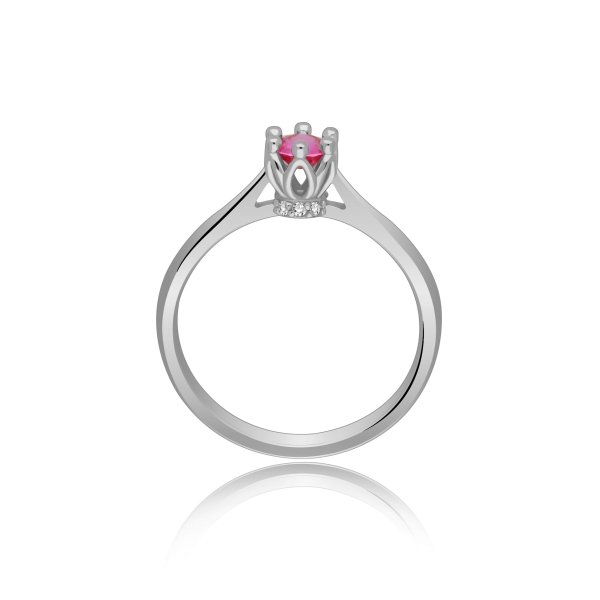 Złoty Pierścionek Z Szafirem I Brylantami RS0414