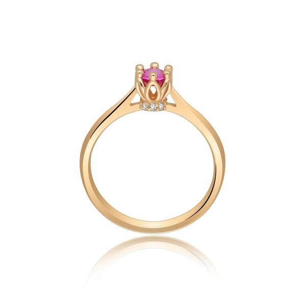 Złoty Pierścionek Z Szafirem I Brylantami RS0414