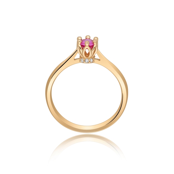 Złoty Pierścionek Z Szafirem I Brylantami RS0414