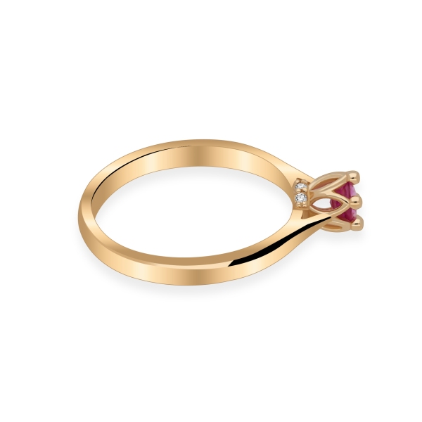 Złoty Pierścionek Z Szafirem I Brylantami RS0414