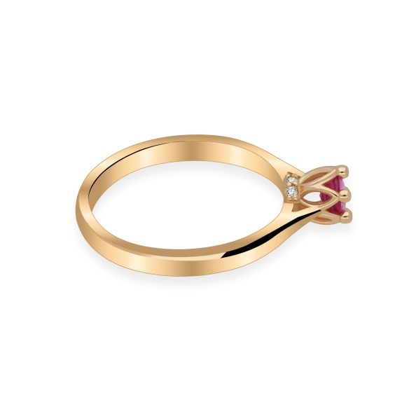 Złoty Pierścionek Z Szafirem I Brylantami RS0414