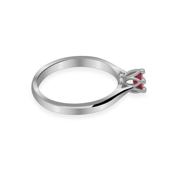 Złoty Pierścionek Z Szafirem I Brylantami RS0414