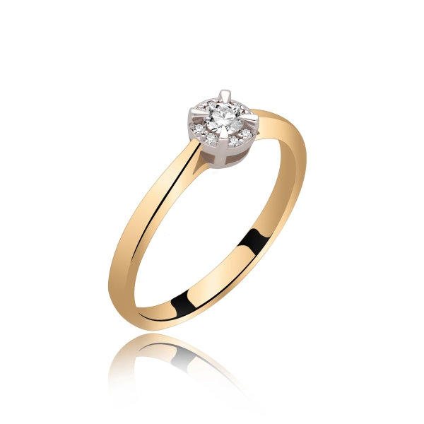 Pierścionek Złoty Z Brylantami 0,14ct RS0206