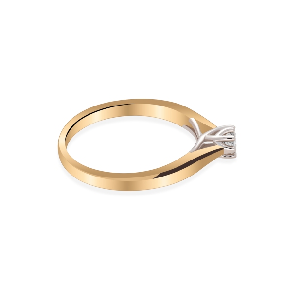 Pierścionek Złoty Z Brylantem 0,15ct RS0047