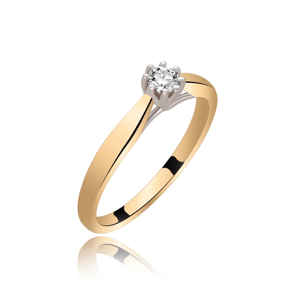Pierścionek Złoty Z Brylantem 0,15ct RS0047