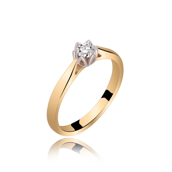 Pierścionek Złoty Z Brylantem 0,10ct RS0426