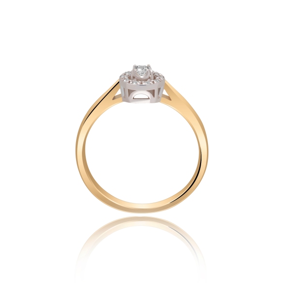 Pierścionek Złoty Z Brylantami 0,11ct RS0167