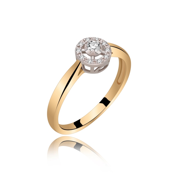 Pierścionek Złoty Z Brylantami 0,11ct RS0167