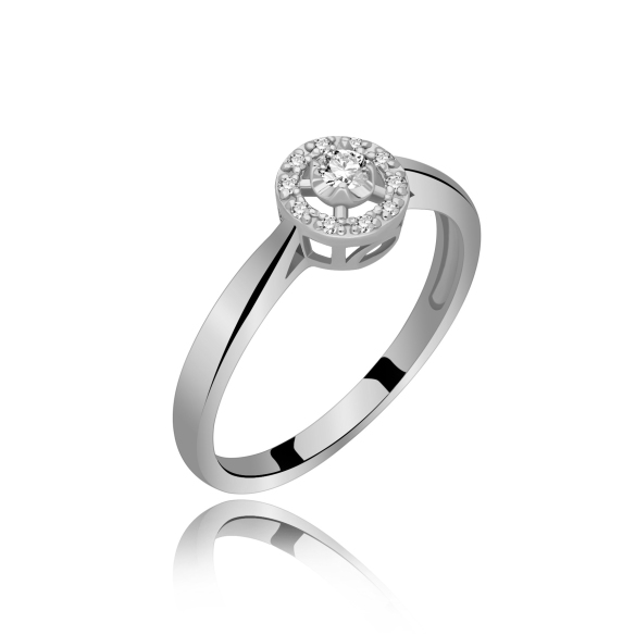 Pierścionek Złoty Z Brylantami 0,11ct RS0167