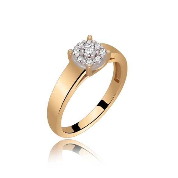 Pierścionek Złoty Z Brylantami 0,18ct RS0130