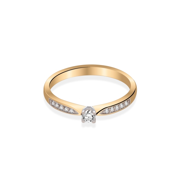 Pierścionek Złoty Z Brylantami 0,10ct RS0239