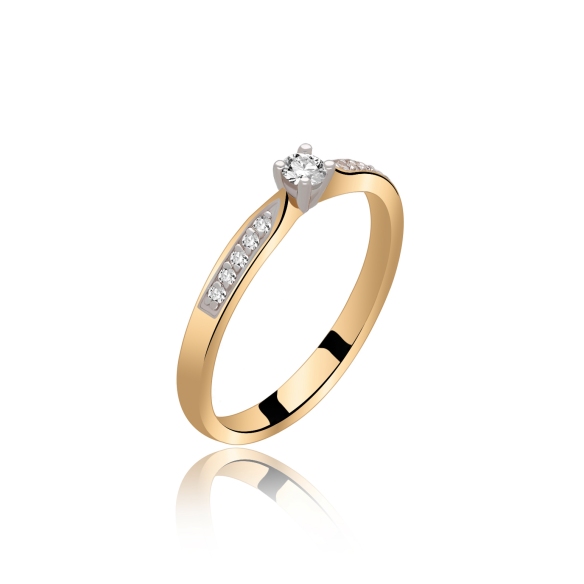 Pierścionek Złoty Z Brylantami 0,10ct RS0239
