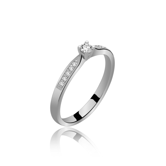 Pierścionek Złoty Z Brylantami 0,10ct RS0239