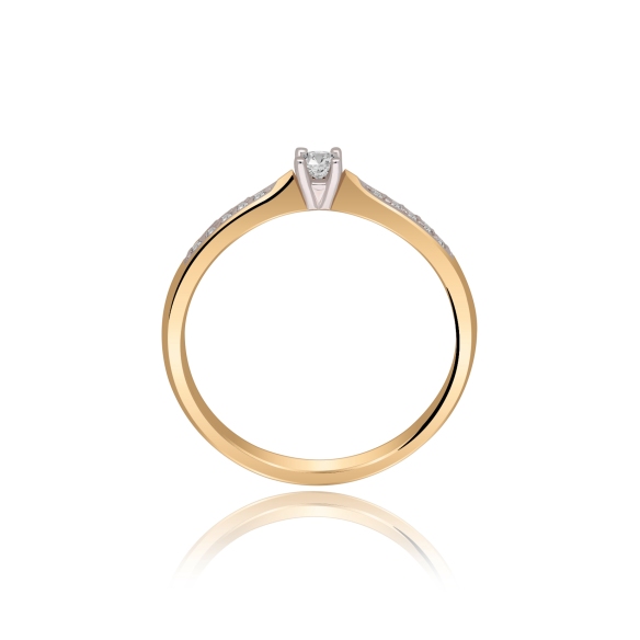 Pierścionek Złoty Z Brylantami 0,10ct RS0239