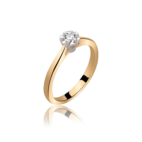 Pierścionek Złoty Z Brylantem 0,15ct RS0296