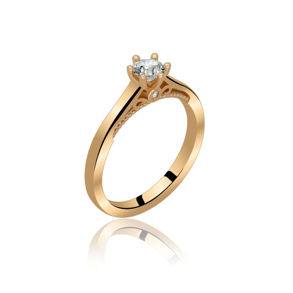 Pierścionek Złoty Z Brylantami 0,36ct RS00R1