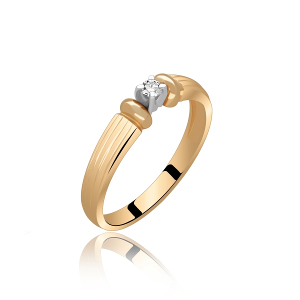 Złoty Pierścionek Z Brylantem 0,06ct RSI003