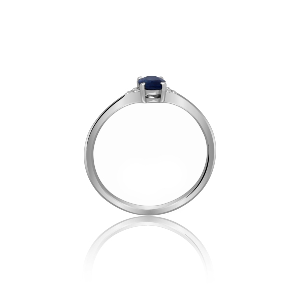 Złoty Pierścionek Z Szafirem I Brylantami RSWK-24