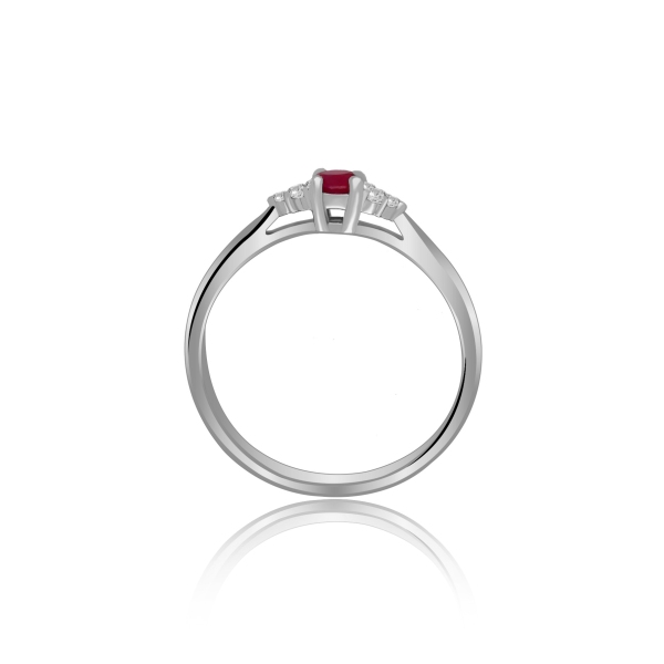 Złoty Pierścionek Z Rubinem I Brylantami RSWK-11