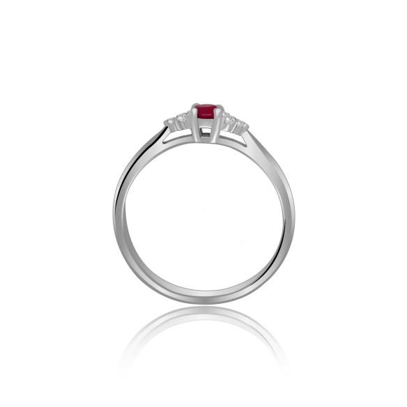 Złoty Pierścionek Z Rubinem I Brylantami RSWK-11